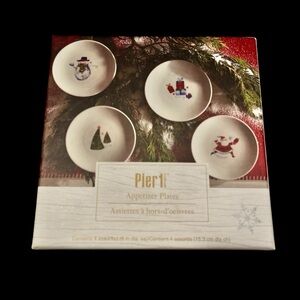 Pier 1 Imports - Set Of 4 Christmas Appetizer Plates 6”